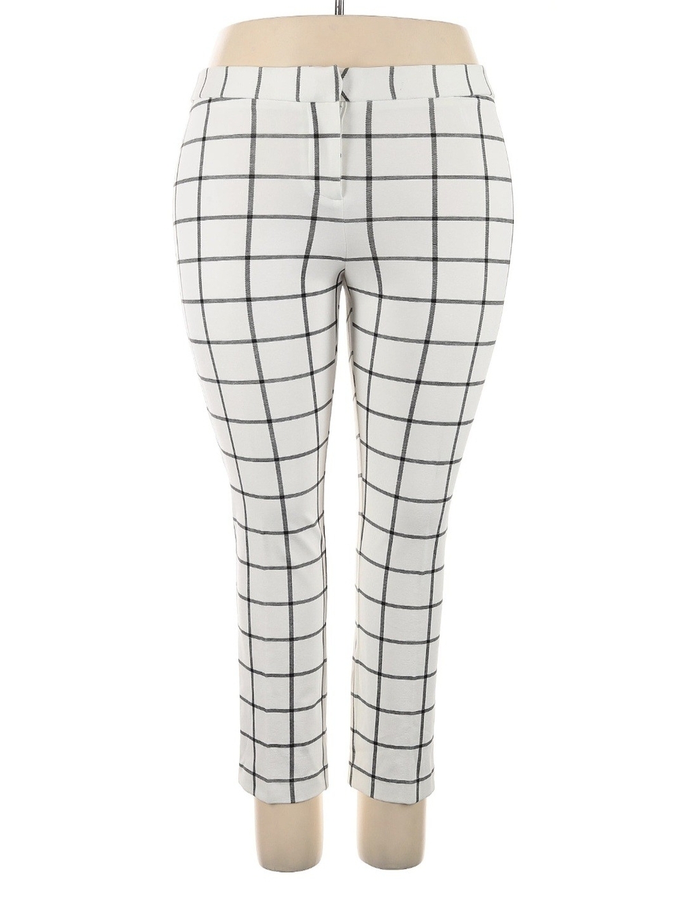 Amanda & Chelsea White Windowpane Ankle Pants